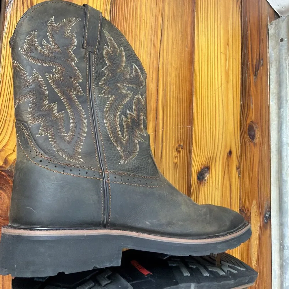 Wolverine Rancher Square Toe Boots Mens US 13M Soft Toe Wellington PRISTINE!!